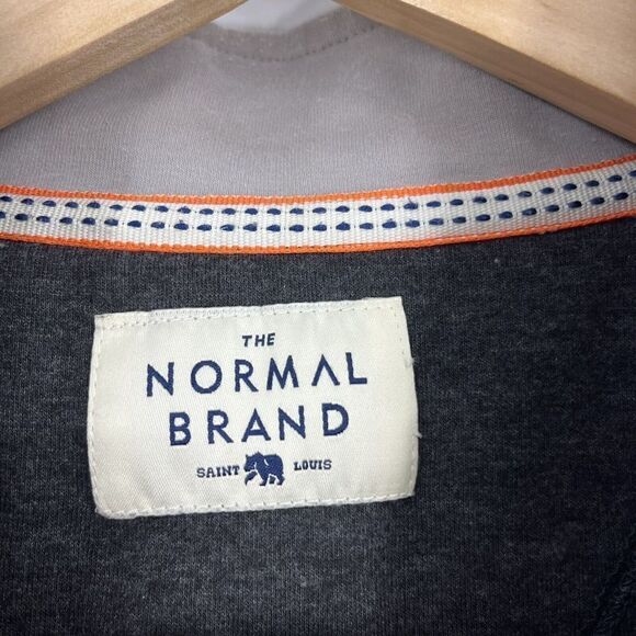 The Normal Brand Sweater Size Large Mens Gray 1/4 Zip Pullover Mock Neck Stretch - Picture 4 of 8